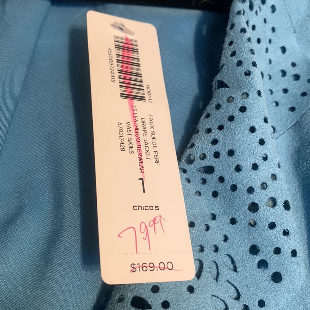 Chico’s Powder Blue Shacket - Picture 5 of 8